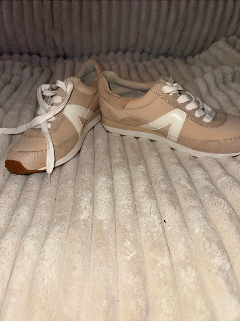 LOFT Beige and White Casual Athletic Sneakers